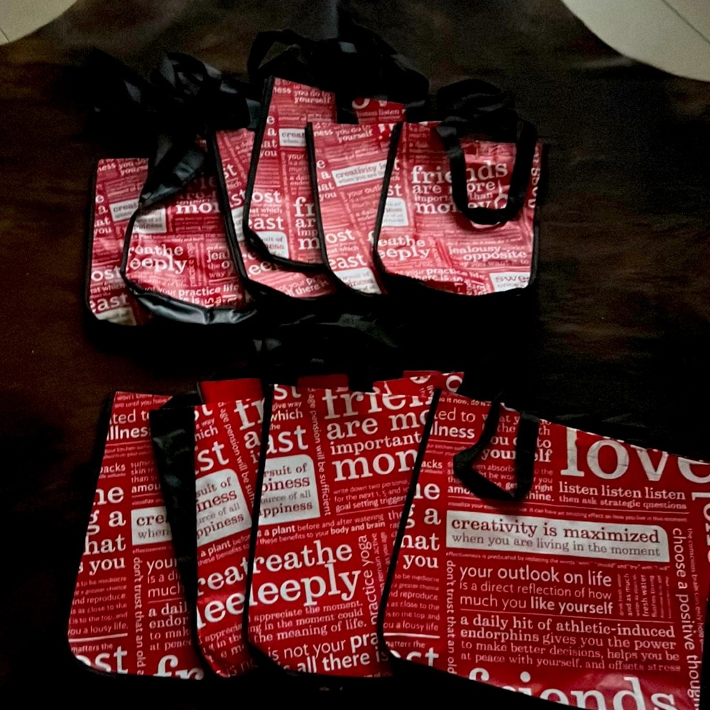 Reusable Lululemon bags. 10 total. 4 large, 6 small.